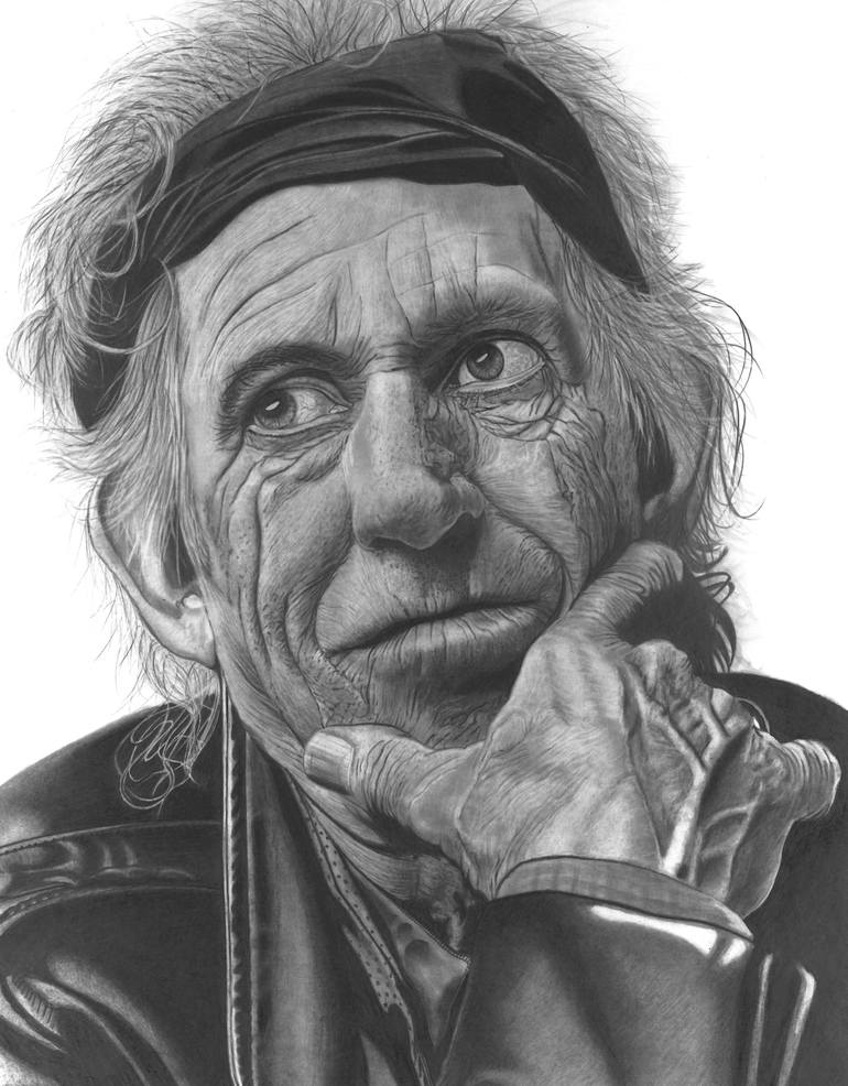 Keith Richards Drawing by Paul Stowe | Saatchi Art