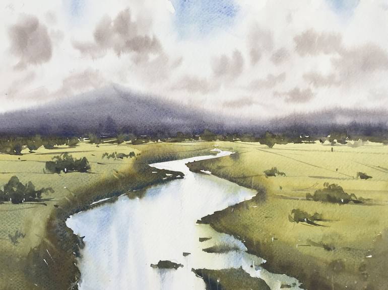 Original Impressionism Landscape Painting by Swarup Dandapat
