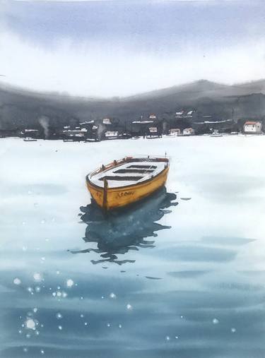 Original Impressionism Boat Paintings by Swarup Dandapat