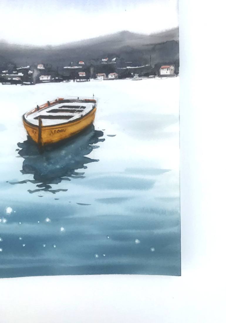 Original Boat Painting by Swarup Dandapat