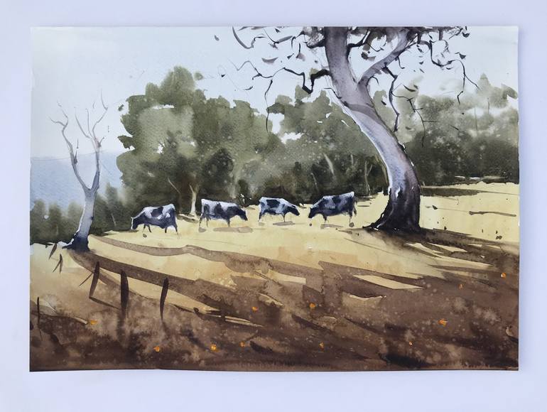 Original Impressionism Landscape Painting by Swarup Dandapat