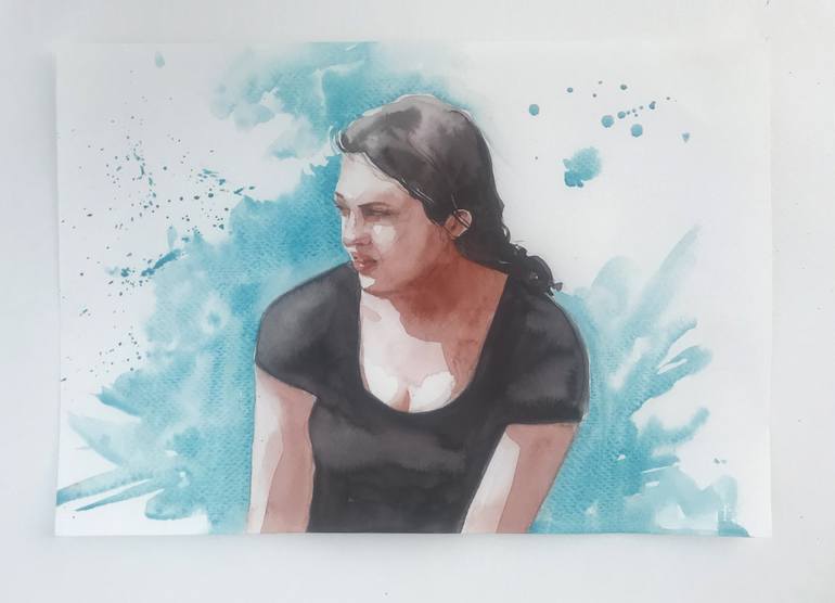 Original Figurative Portrait Painting by Swarup Dandapat