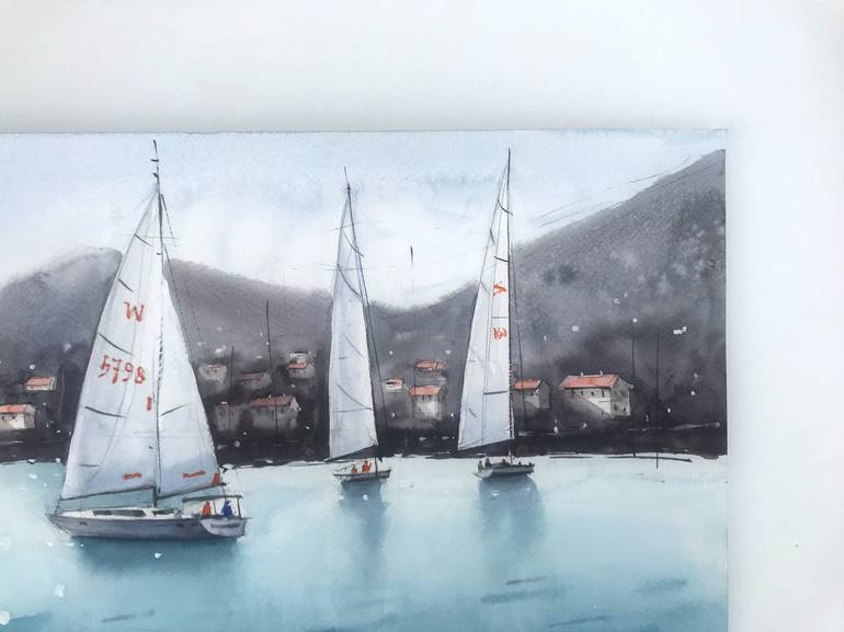 Original Contemporary Sailboat Painting by Swarup Dandapat