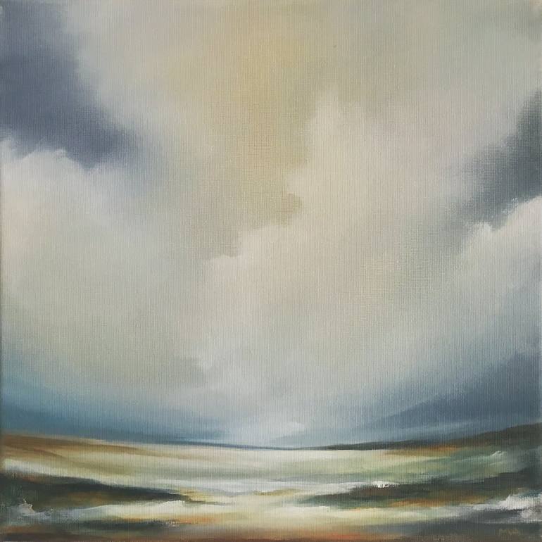 Original Abstract Painting by Mullo Art | Abstract Art on Canvas | A Place Under The Clouds - Original Seascape Oil Painting