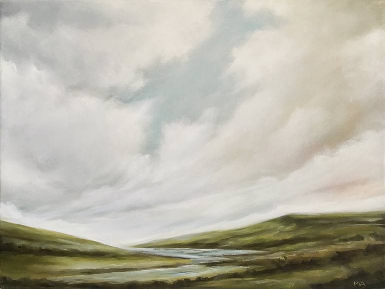 The Wind Rises - Original Landscape Oil Painting on Canvas Original Painting by mullo art