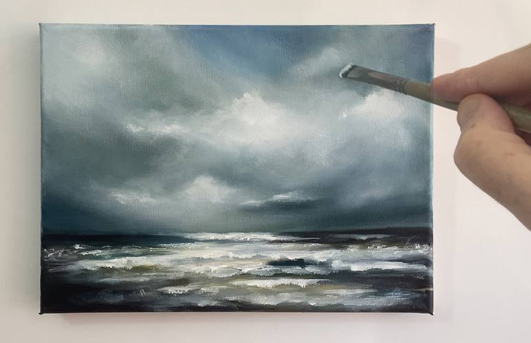 Original Abstract Seascape Painting by Mullo Art