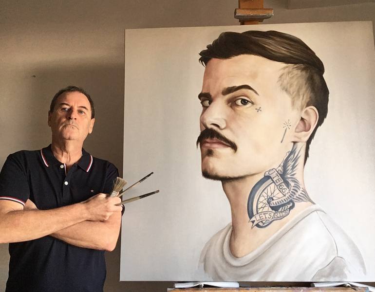 Original Portraiture People Painting by Mullo Art