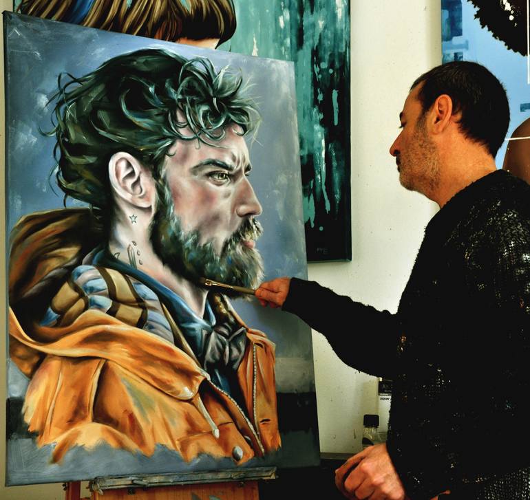 Original Modernism People Painting by Mullo Art