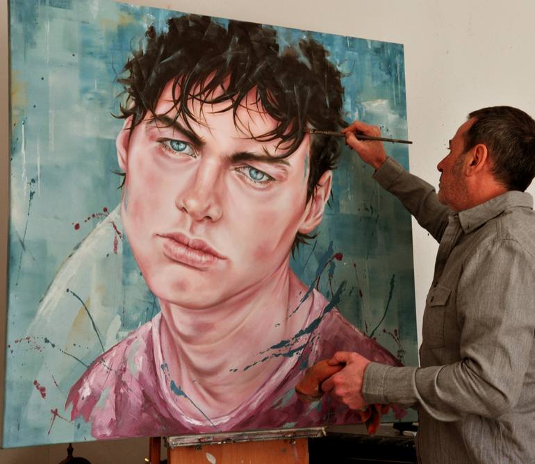 Original Portraiture Portrait Painting by Mullo Art