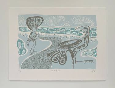 Original Surrealism Beach Printmaking by Amanda Mcivor