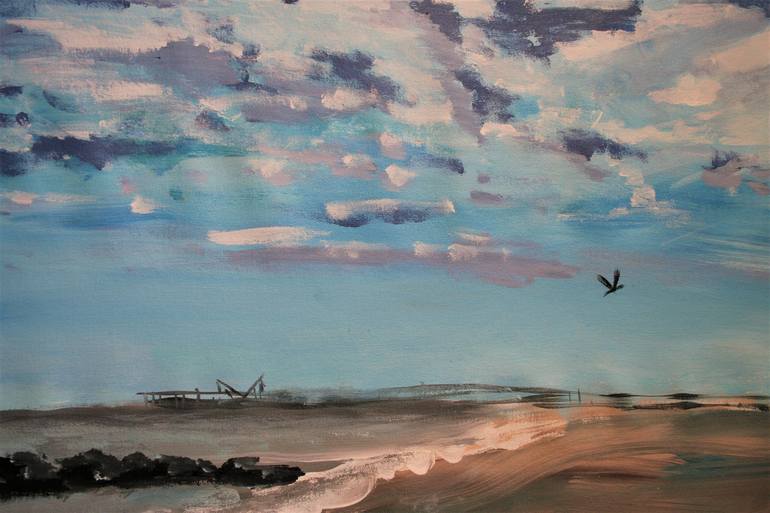 Original Beach Painting by Aleksandra Cherepanova