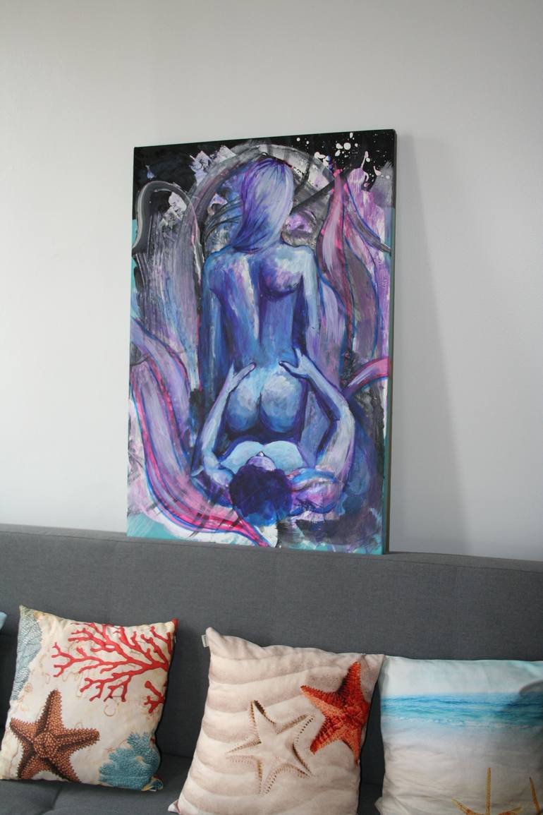 Original Expressionism Erotic Painting by Aleksandra Cherepanova