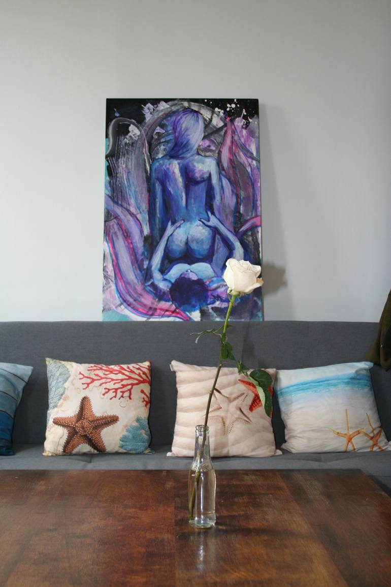 Original Expressionism Erotic Painting by Aleksandra Cherepanova