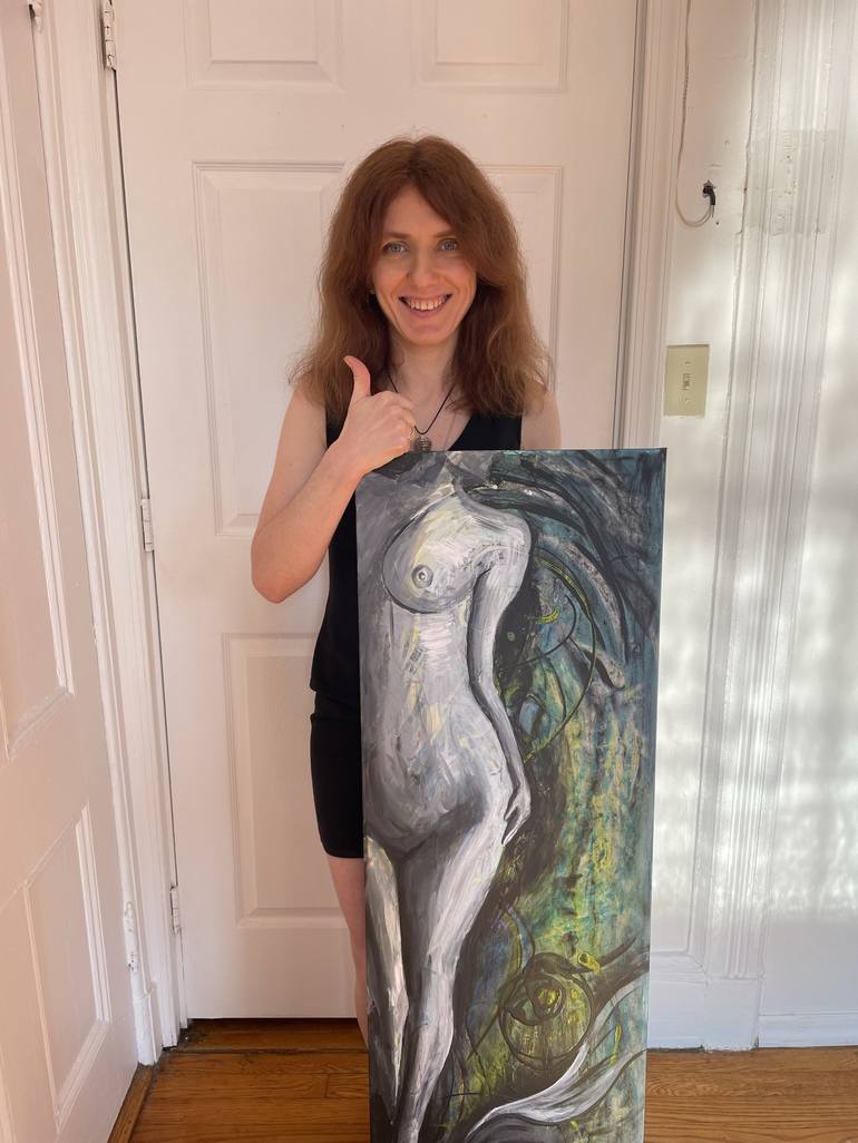 Original Expressionism Nude Painting by Aleksandra Cherepanova