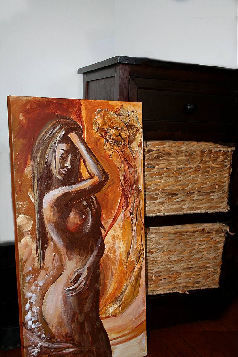Original Expressionism Nude Painting by Aleksandra Cherepanova