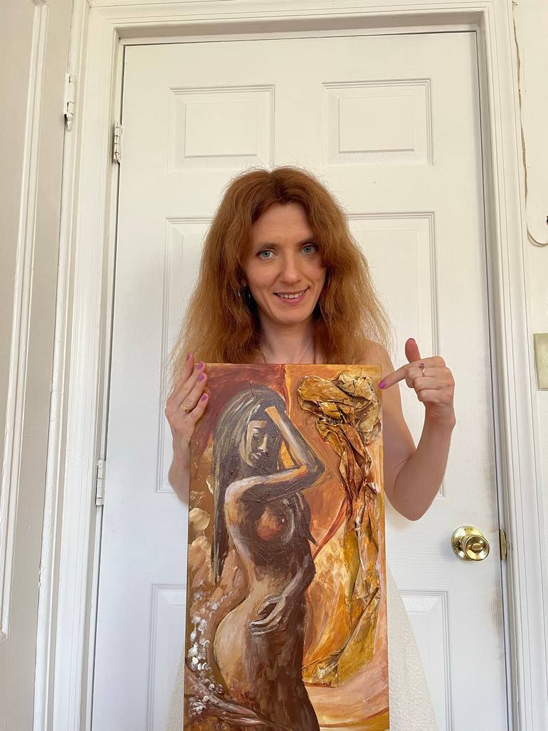 Original Expressionism Nude Painting by Aleksandra Cherepanova