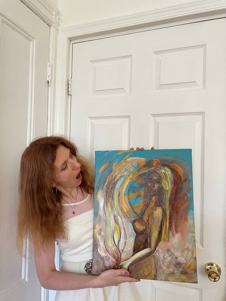 Original Contemporary Nude Painting by Aleksandra Cherepanova