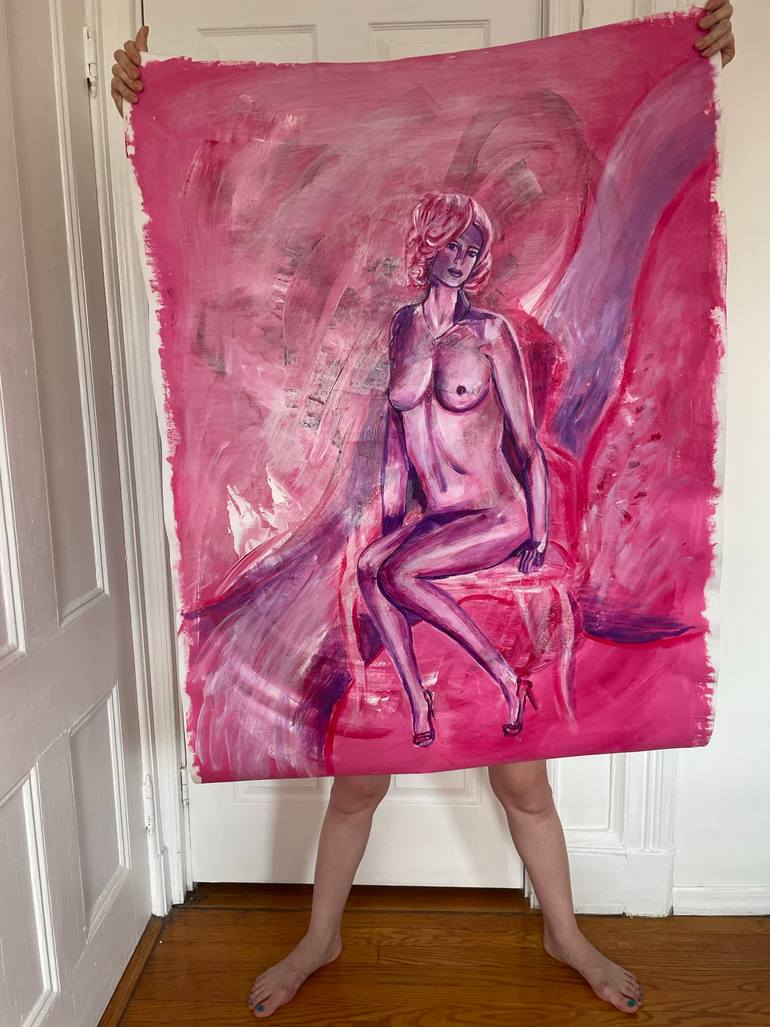 Original Expressionism Nude Painting by Aleksandra Cherepanova
