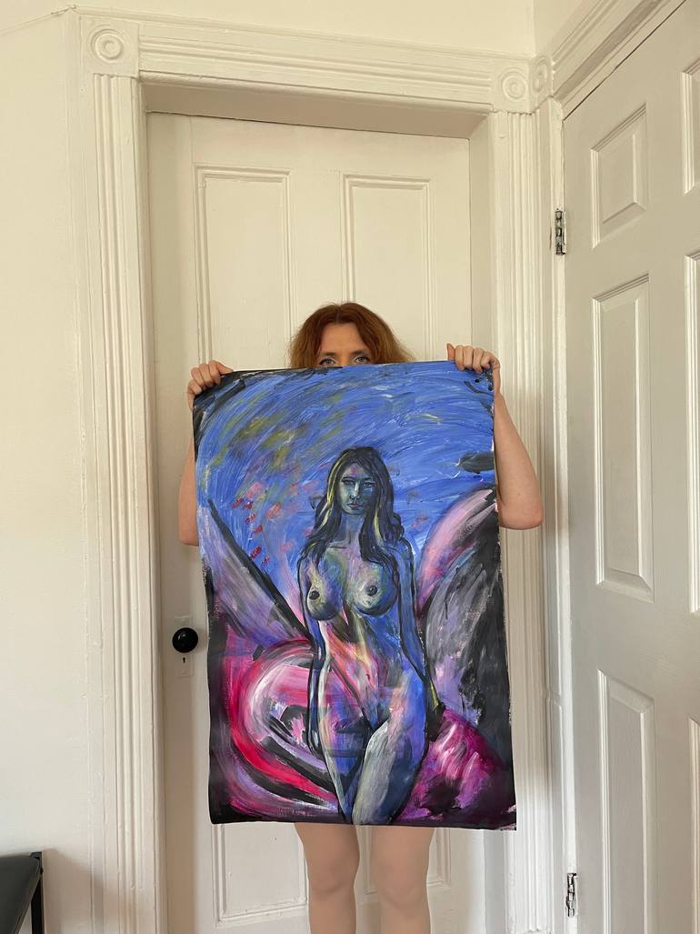 Original Expressionism Nude Painting by Aleksandra Cherepanova