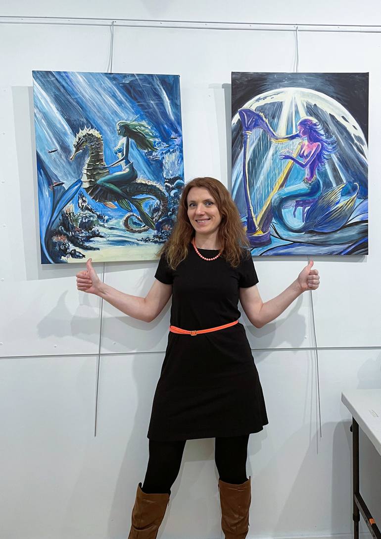 Original Surrealism Fantasy Painting by Aleksandra Cherepanova