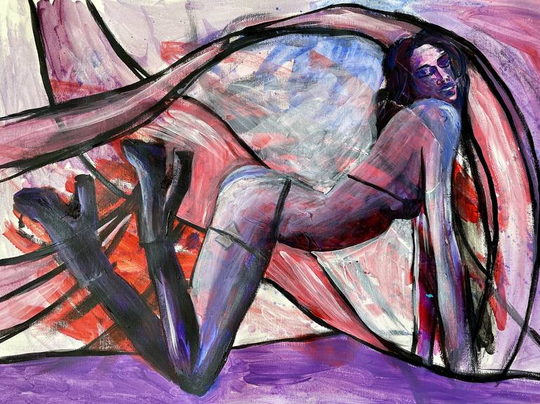 Original Figurative Nude Painting by Aleksandra Cherepanova