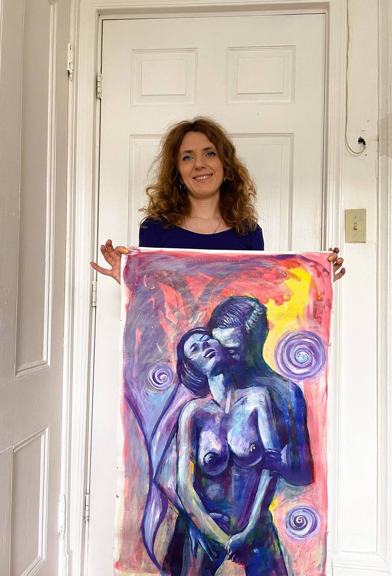 Original Expressionism Erotic Painting by Aleksandra Cherepanova