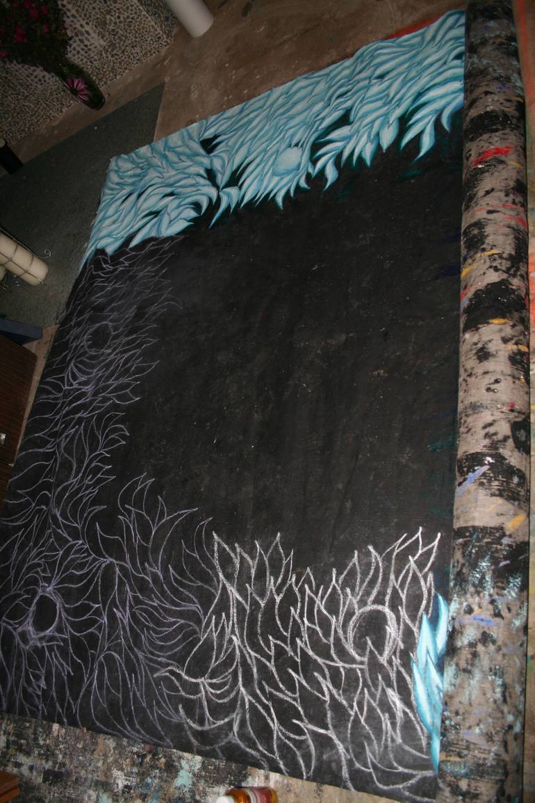 Original Abstract Garden Painting by Aleksandra Cherepanova
