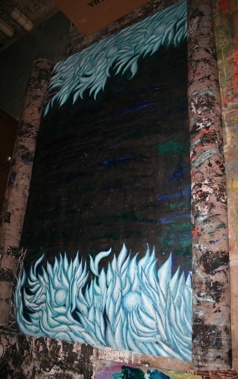 Original Abstract Garden Painting by Aleksandra Cherepanova