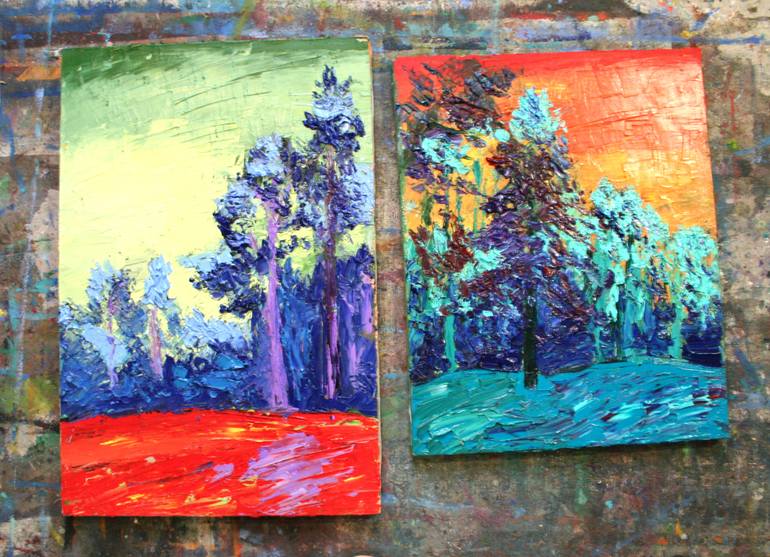 Original Expressionism Landscape Painting by Aleksandra Cherepanova