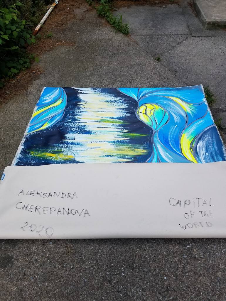Original Abstract Expressionism Cities Painting by Aleksandra Cherepanova