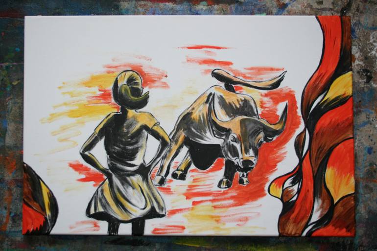 Original Figurative Cities Painting by Aleksandra Cherepanova