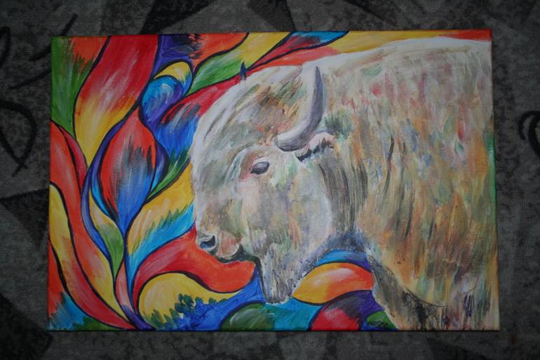 Original Expressionism Animal Painting by Aleksandra Cherepanova