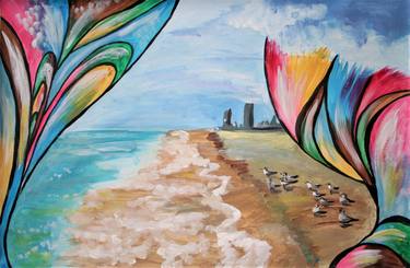 Original Modern Beach Paintings by Aleksandra Cherepanova