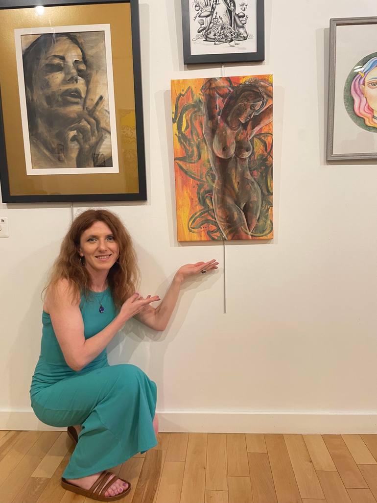 Original Expressionism Nude Painting by Aleksandra Cherepanova