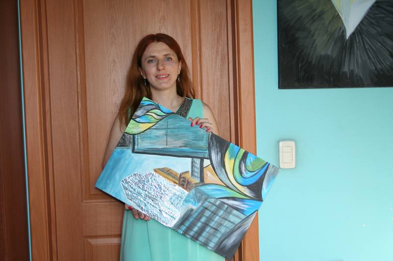 Original Expressionism Cities Painting by Aleksandra Cherepanova