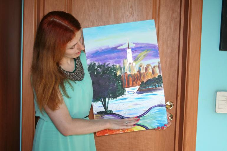 Original Expressionism Cities Painting by Aleksandra Cherepanova