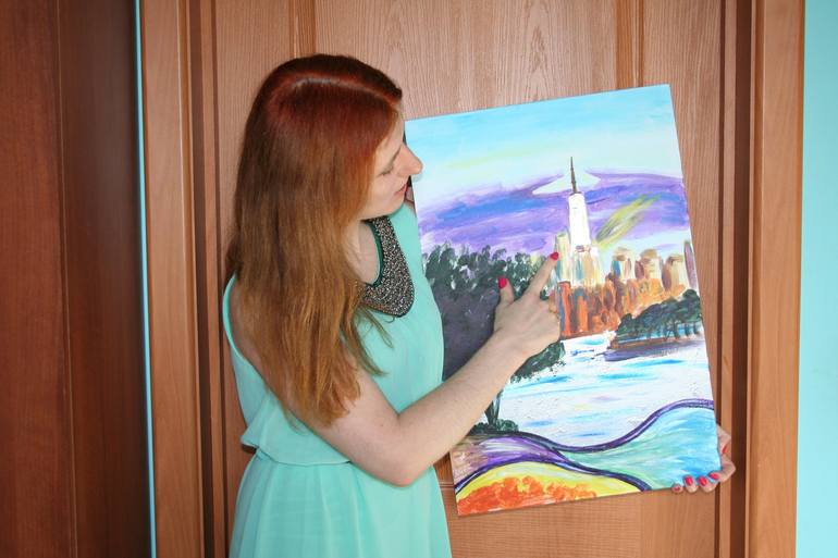 Original Expressionism Cities Painting by Aleksandra Cherepanova