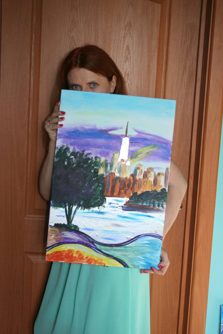 Original Expressionism Cities Painting by Aleksandra Cherepanova