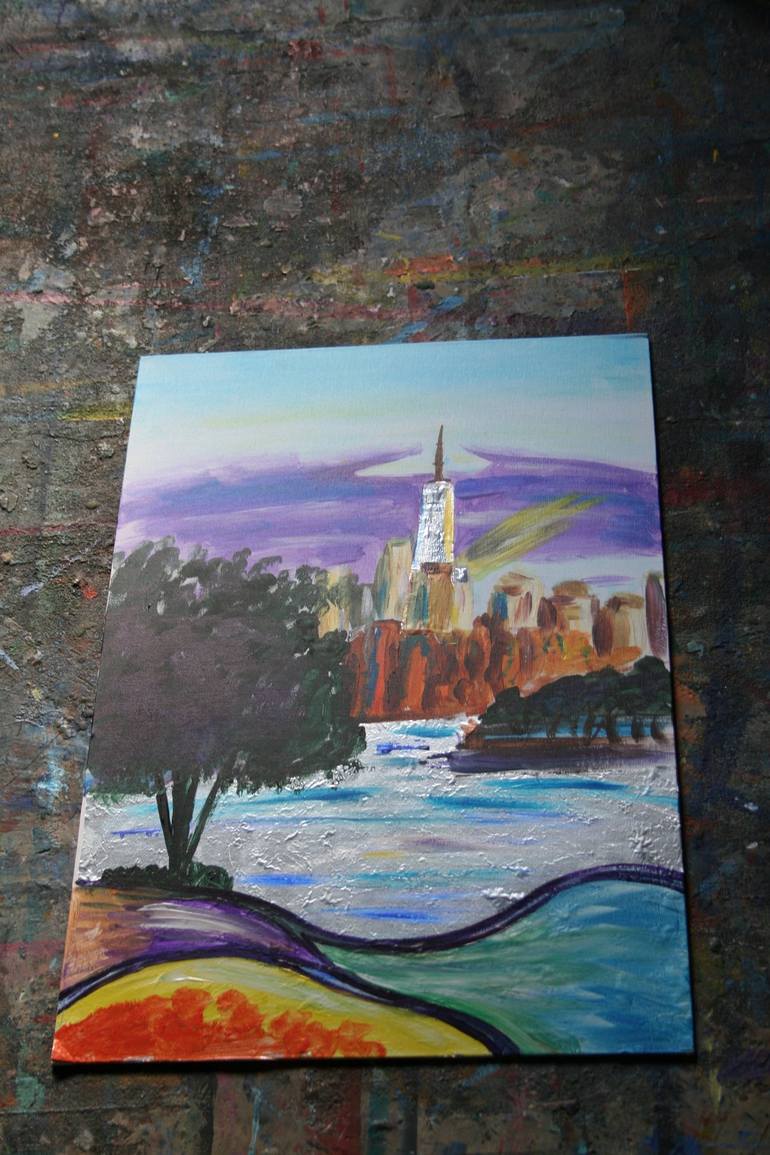 Original Expressionism Cities Painting by Aleksandra Cherepanova