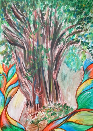Original Expressionism Tree Paintings by Aleksandra Cherepanova
