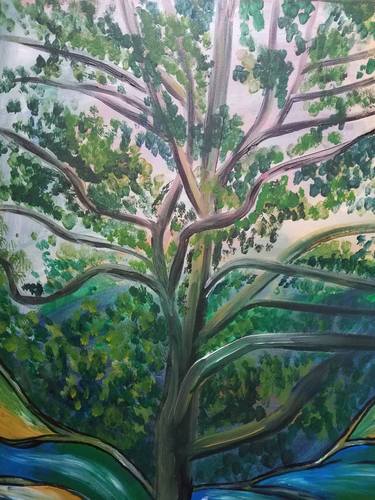Print of Expressionism Tree Paintings by Aleksandra Cherepanova
