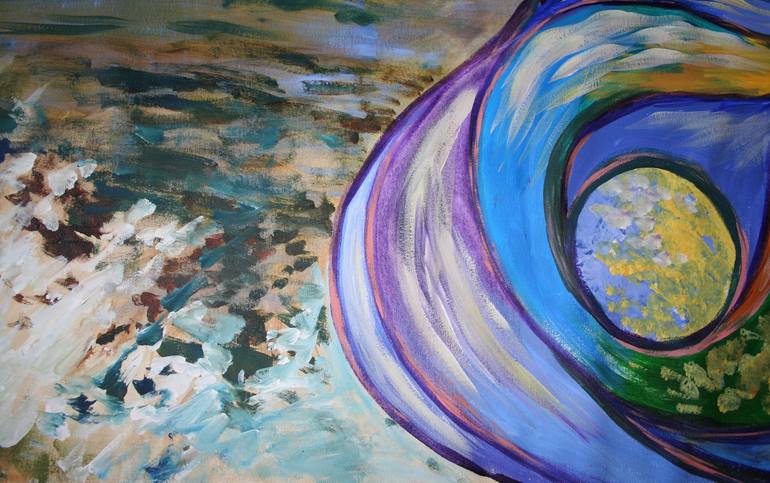 Original Expressionism Beach Painting by Aleksandra Cherepanova
