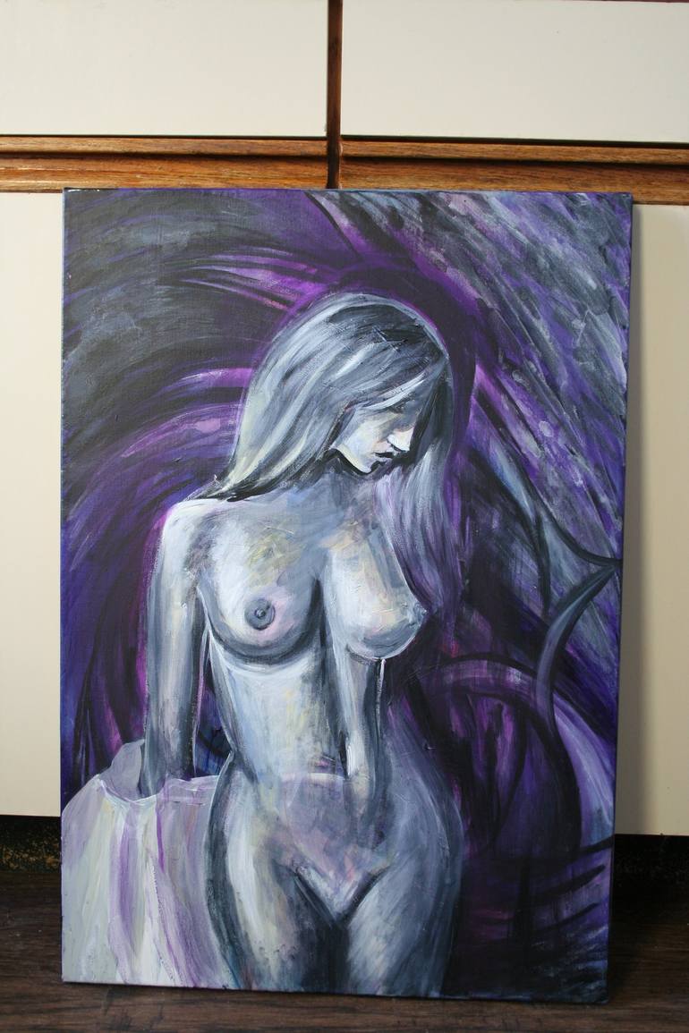 Original Modern Nude Painting by Aleksandra Cherepanova