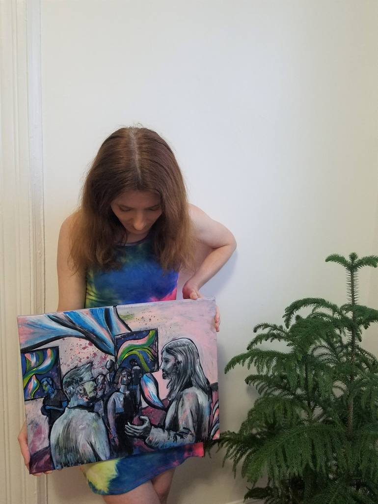 Original Expressionism People Painting by Aleksandra Cherepanova