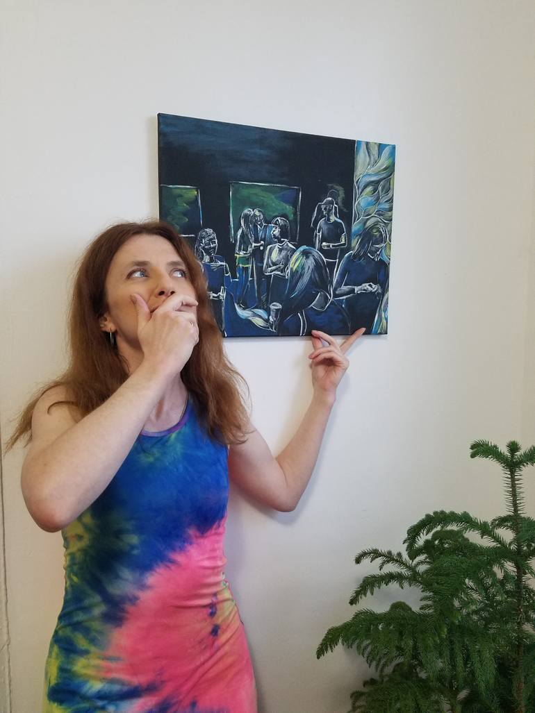 Original Expressionism People Painting by Aleksandra Cherepanova