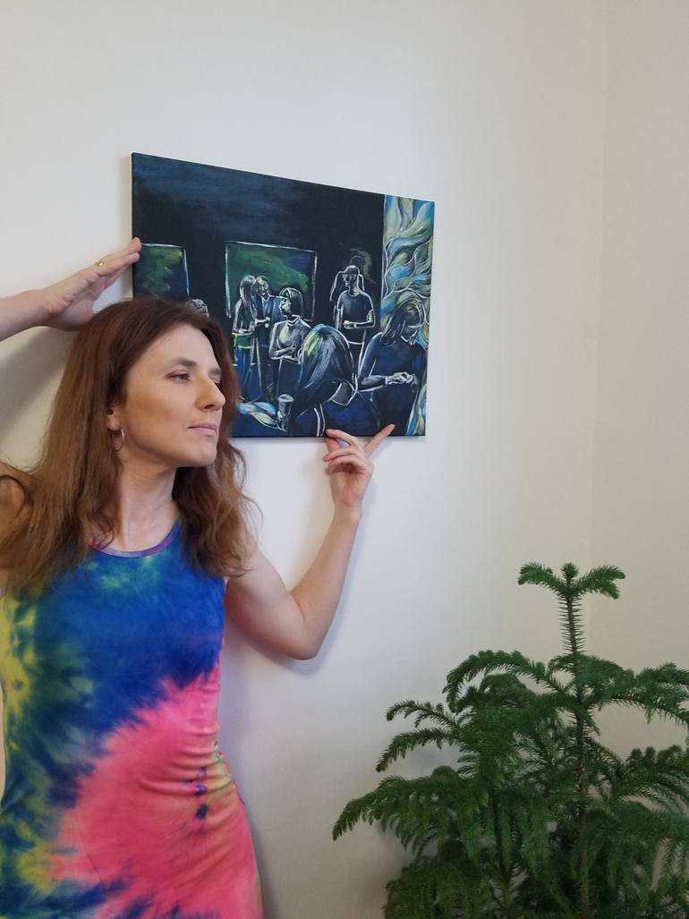 Original Expressionism People Painting by Aleksandra Cherepanova