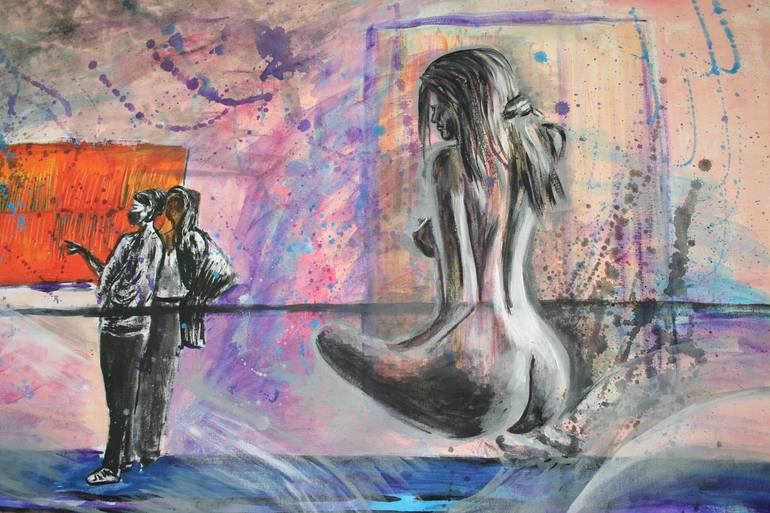 Original Expressionism Erotic Painting by Aleksandra Cherepanova