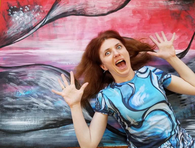 Original Expressionism Nude Painting by Aleksandra Cherepanova