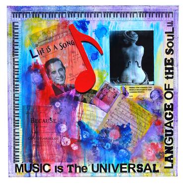 Print of Conceptual Music Collage by Susan Boerner