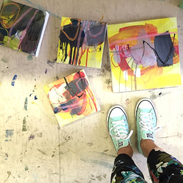 Original Abstract Expressionism Abstract Painting by Katarína Kalmanová